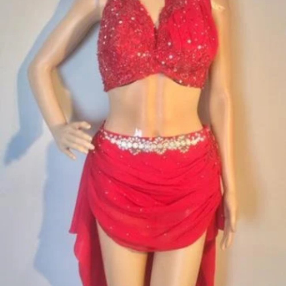 Red Custom Dance Costume
